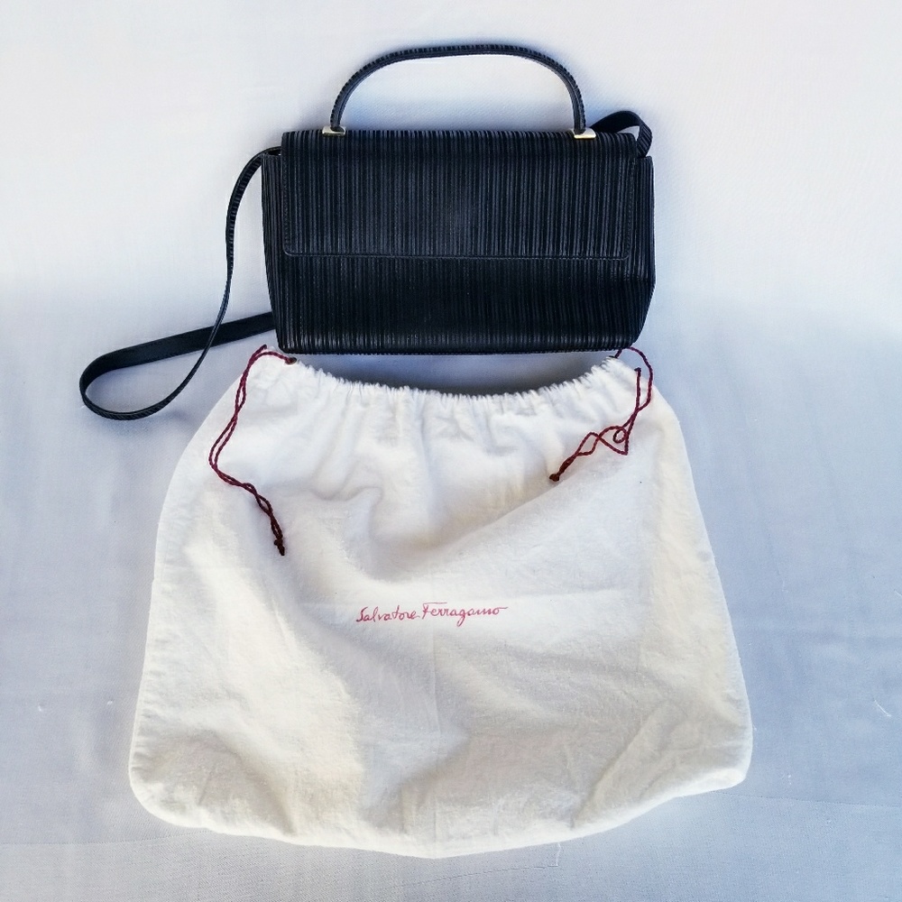 EUC Salvatore Ferragamo Black Fabric Handbag